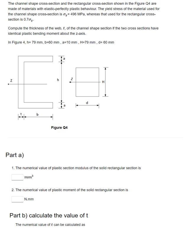 The channel shape cross-section and the rectangular | Chegg.com