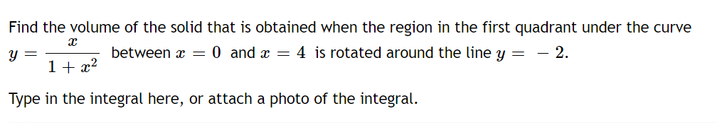 Solved Find the volume of the solid that is obtained when | Chegg.com