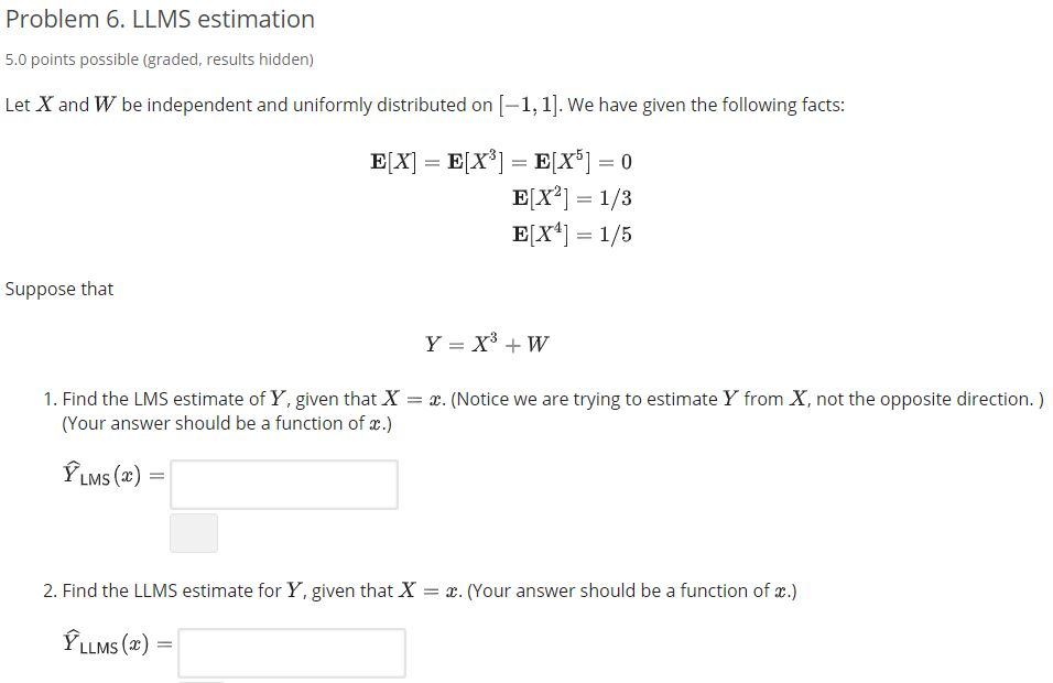 Solved Problem 6. LLMS estimation 5.0 points possible | Chegg.com