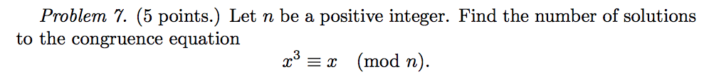 Solved Problem 7. (5 points.) Let n be a positive integer. | Chegg.com