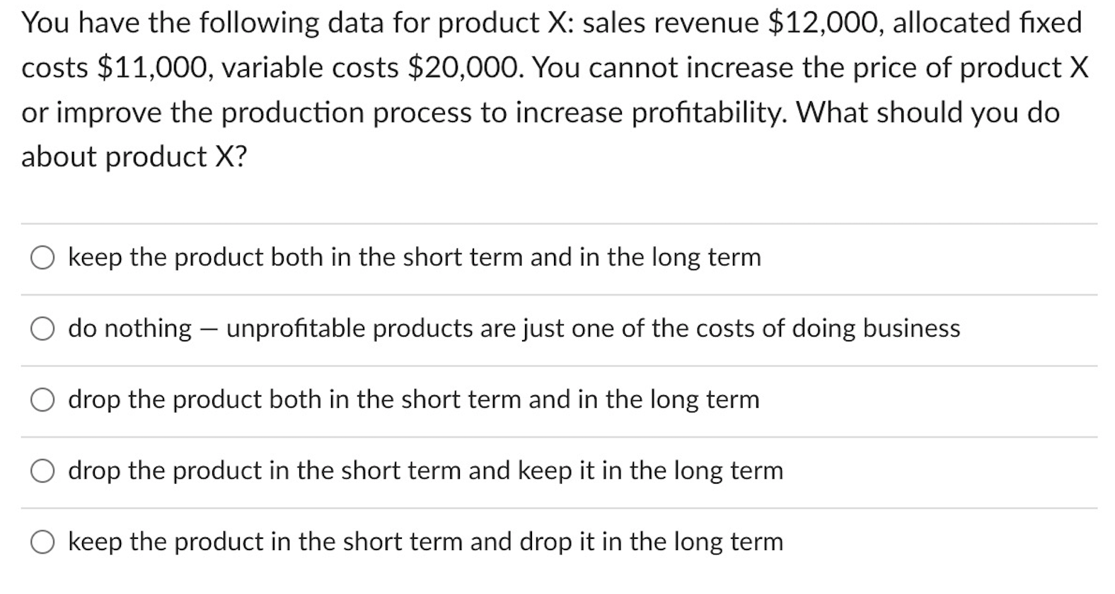 Solved You have the following data for product X: sales | Chegg.com