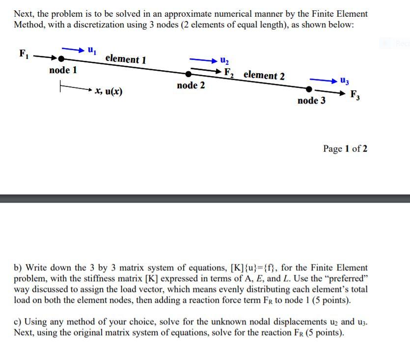 Solved Next, the problem is to be solved in an approximate | Chegg.com