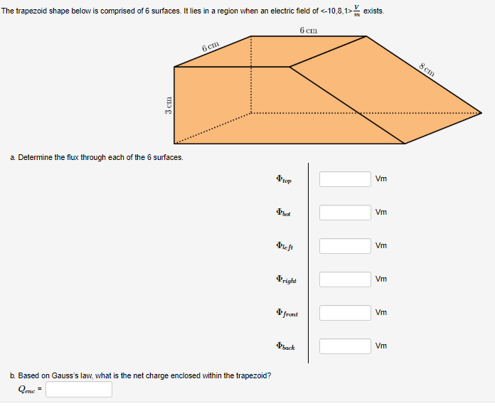Solved The trapezoid shape below is comprised of 6 surfaces. | Chegg.com