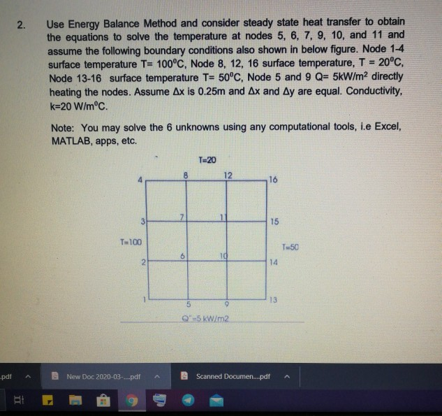 Solved Use Energy Balance Method and consider steady state | Chegg.com