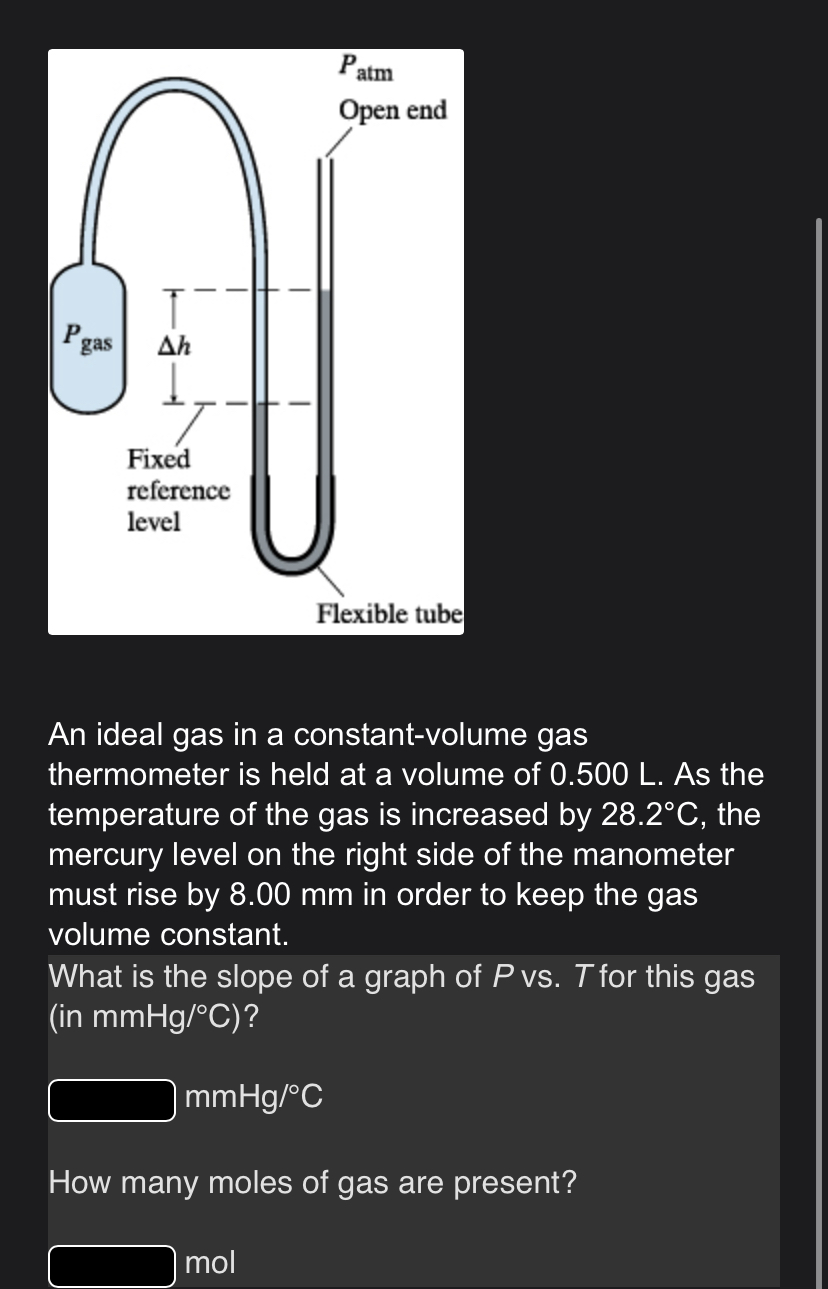 Solved An ideal gas in a constantvolume gas thermometer is