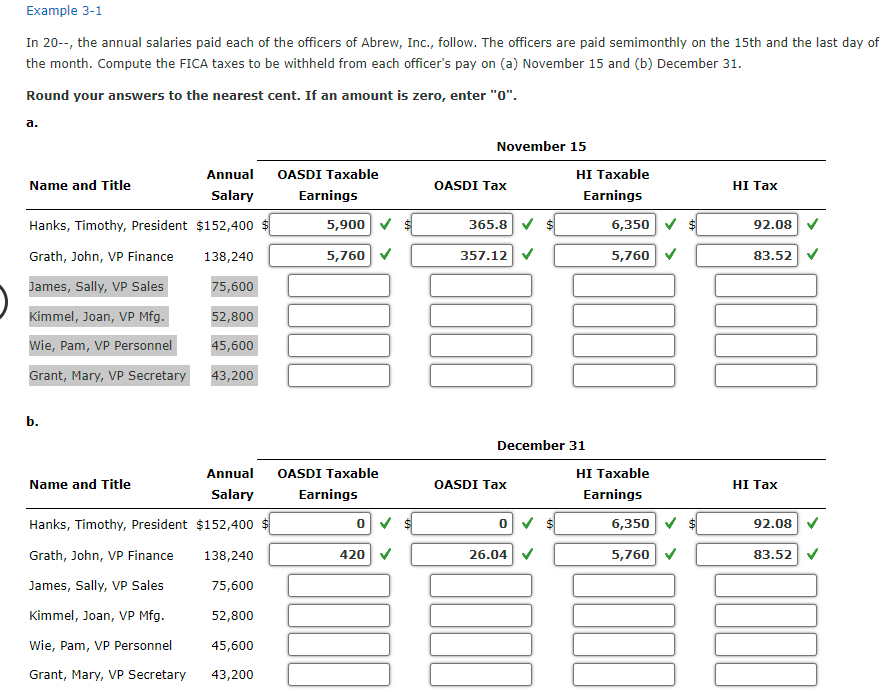 Solved Example 3-1 In 20--, the annual salaries paid each of | Chegg.com