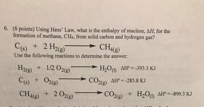 Solved Using Hess' Law, What Is The Enthalpy Of Reaction, | Chegg.com