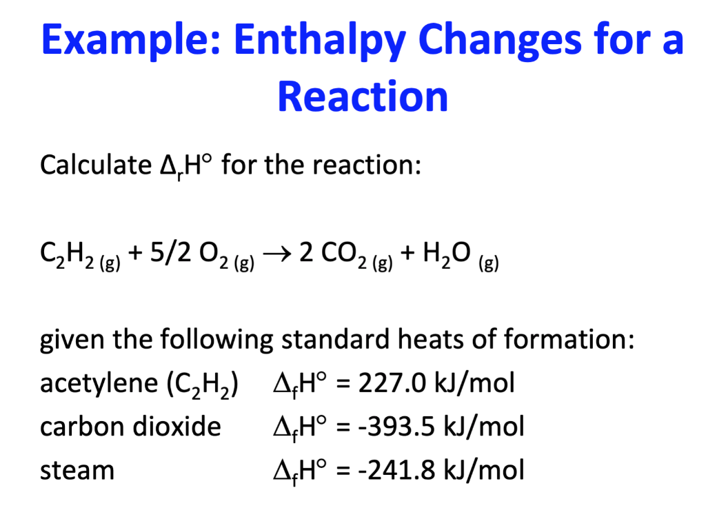 how do you calculate enthalpy change of a reaction