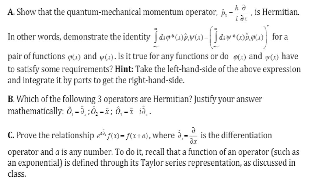 Solved Jo A Show That The Quantum Mechanical Momentum Op Chegg Com