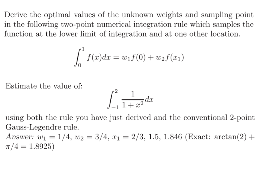 Solved Derive the optimal values of the unknown weights and