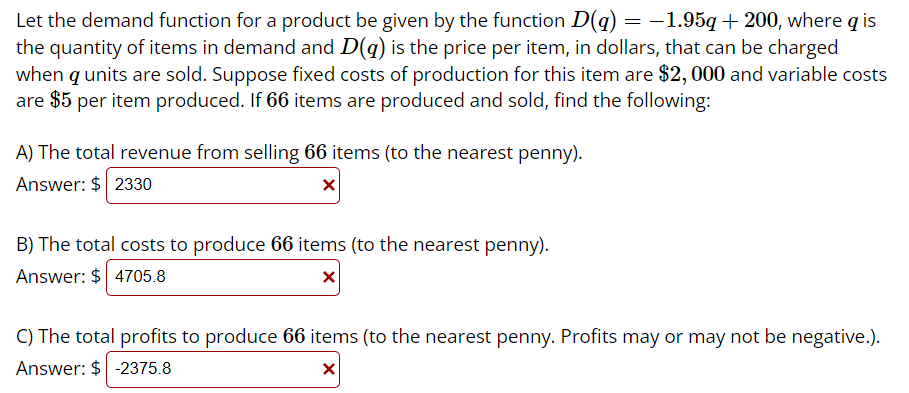 Solved Let the demand function for a product be given by the | Chegg.com