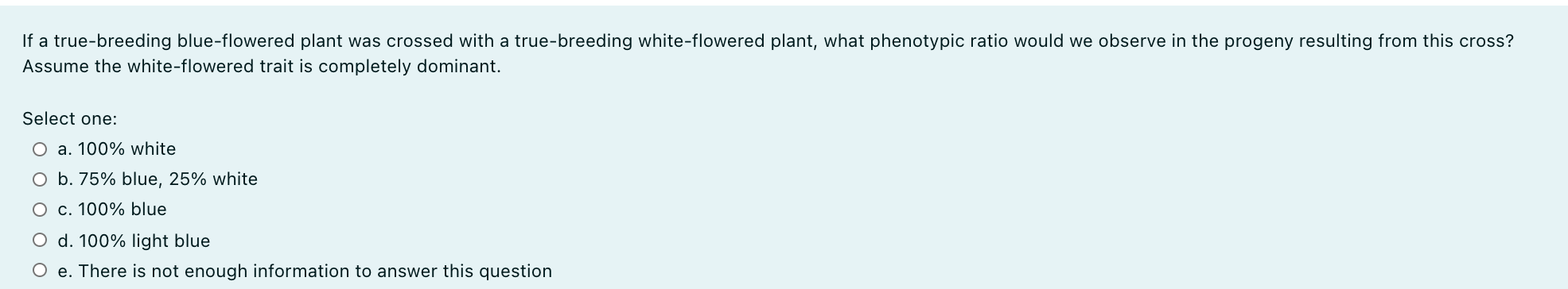 Solved If a true-breeding blue-flowered plant was crossed | Chegg.com