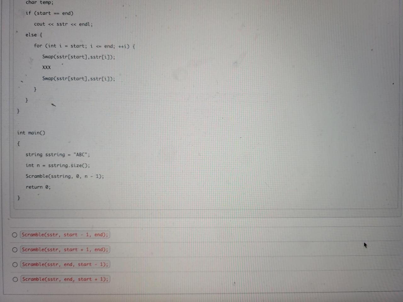 Solved Question 4 1 pts Identify the base case for the | Chegg.com