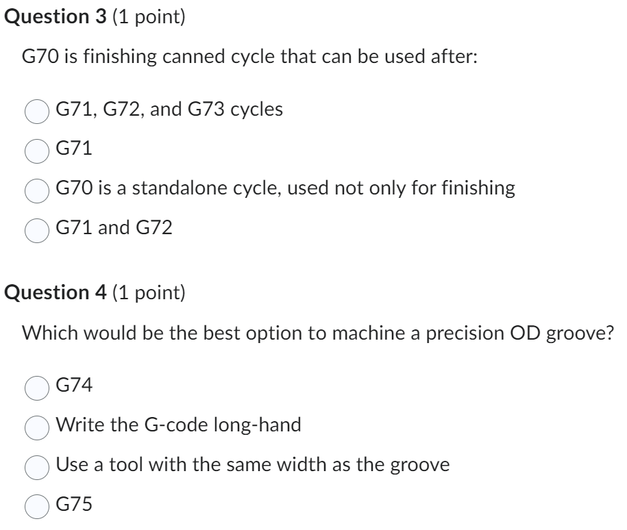 Solved G70 is finishing canned cycle that can be used after
