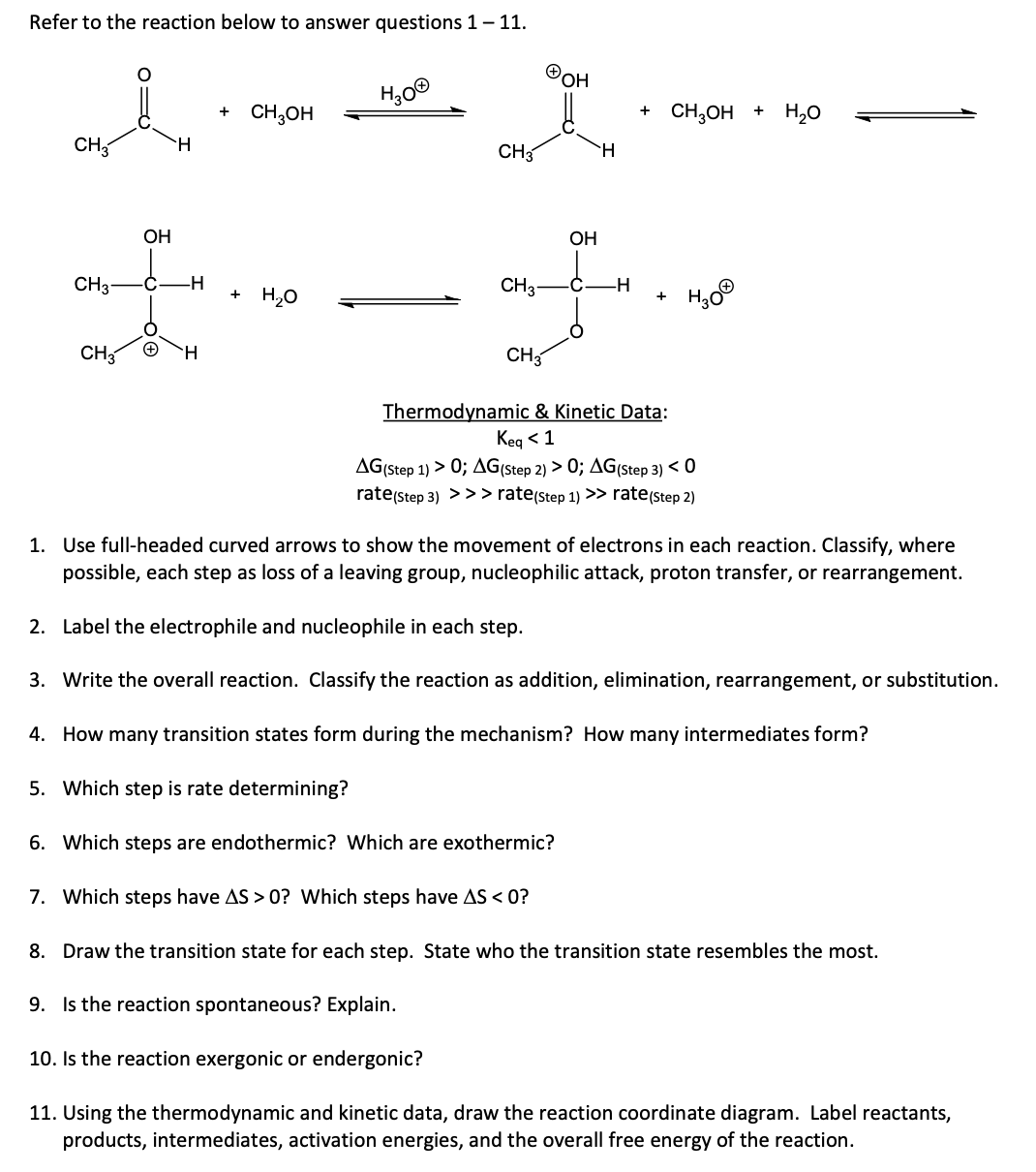 Solved Refer to the reaction below to answer questions 1-11. | Chegg.com