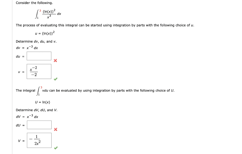 Solved Consider The Following 3 1 Ln X 2 X3 Dx The Pro Chegg Com