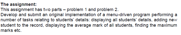 The assignment: This assignment has two parts - | Chegg.com