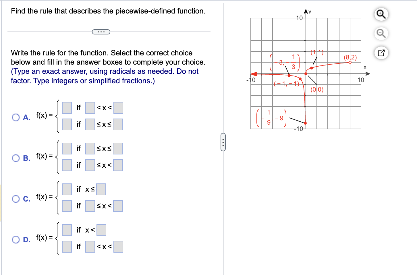 Find the rule that describes the piecewise-defined | Chegg.com