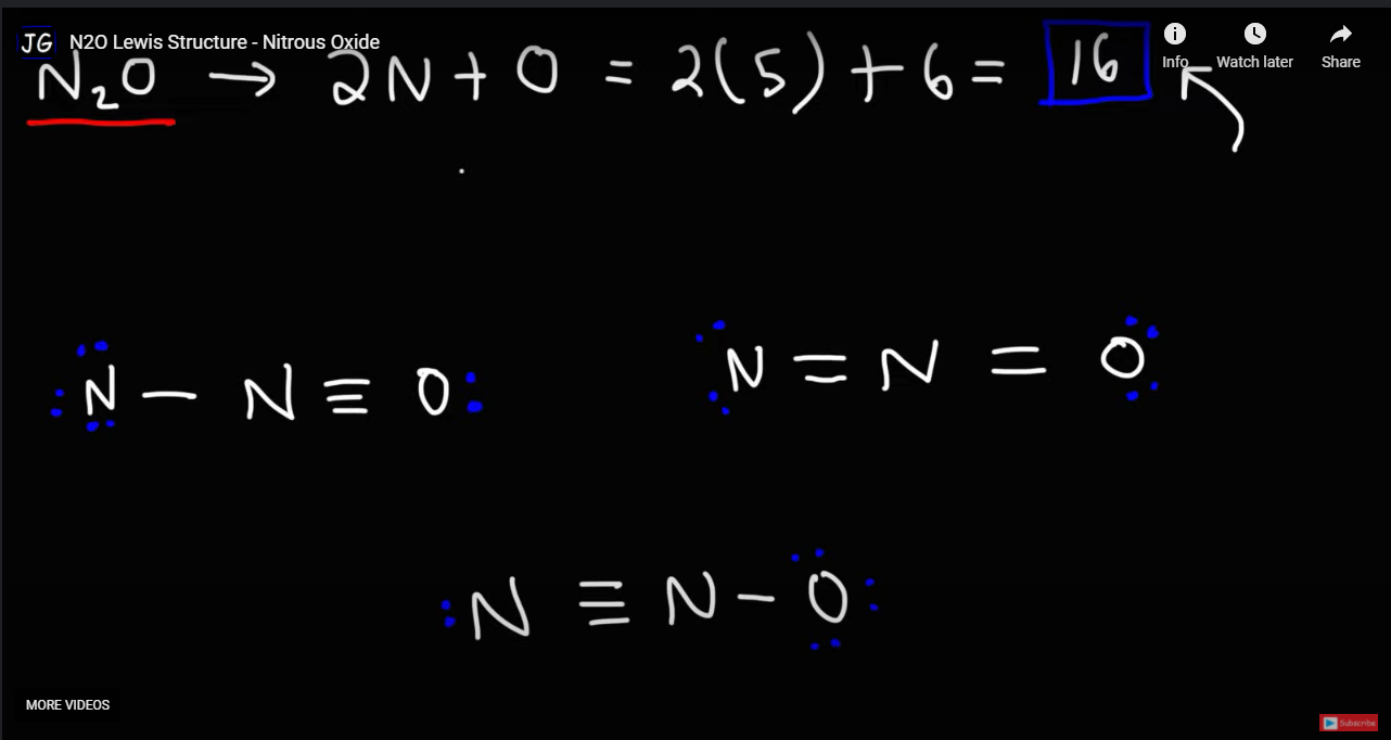 lewis dot structure n2o