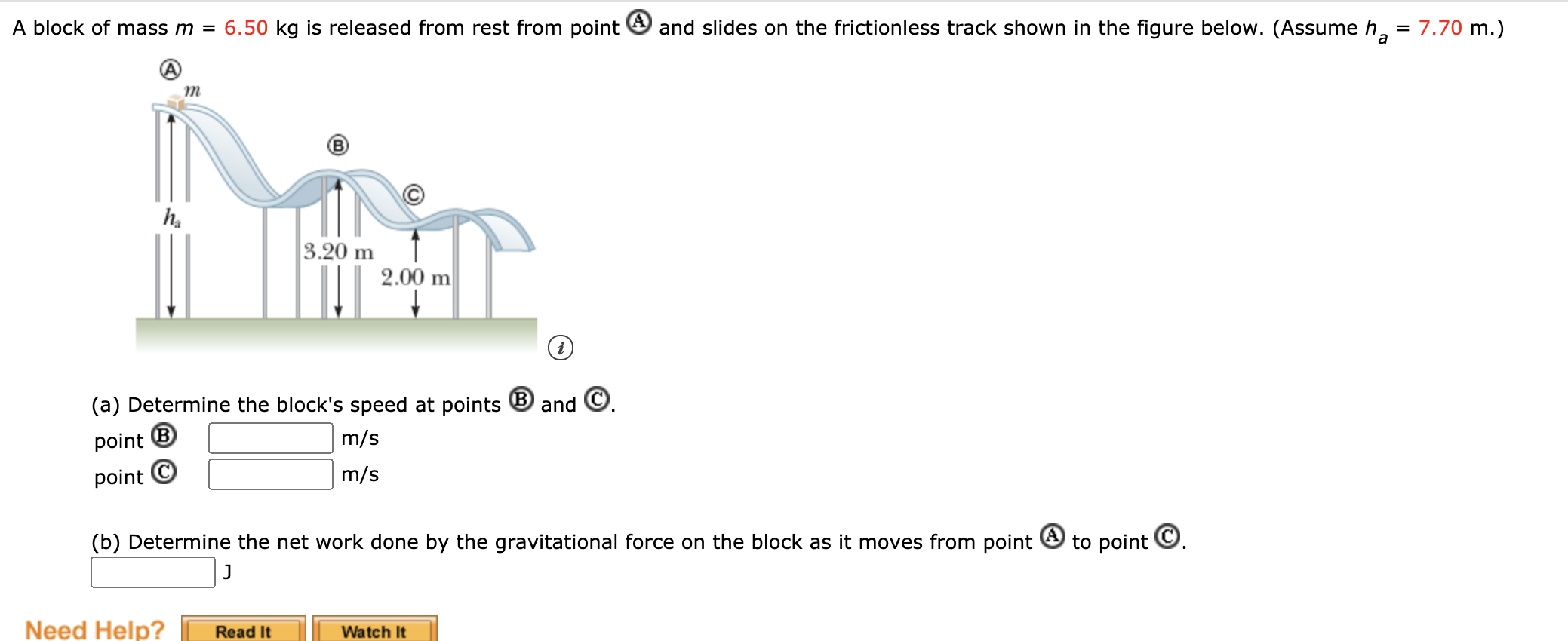 Solved A block of mass m = 6.50 kg is released from rest | Chegg.com