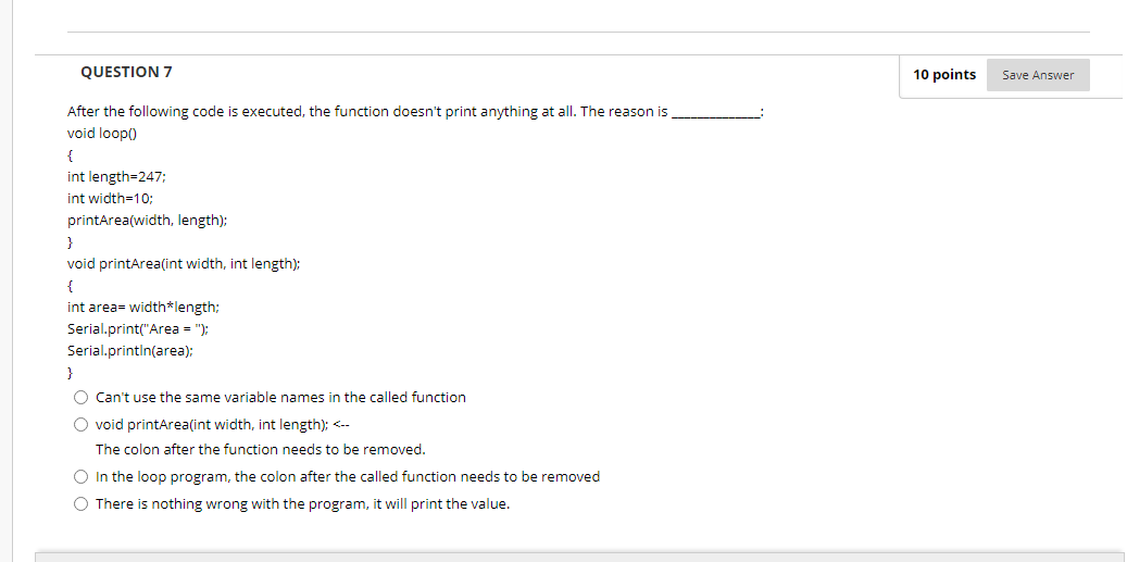 Solved QUESTION 7 10 points Save Answer After the following | Chegg.com
