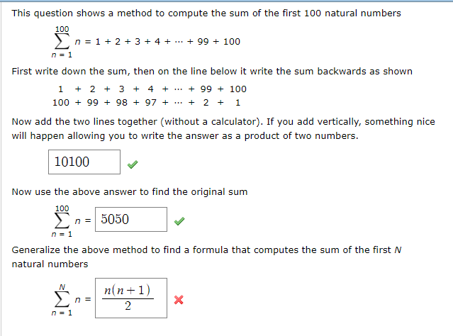 Solved This Question Shows A Method To Compute The Sum Of | Chegg.com