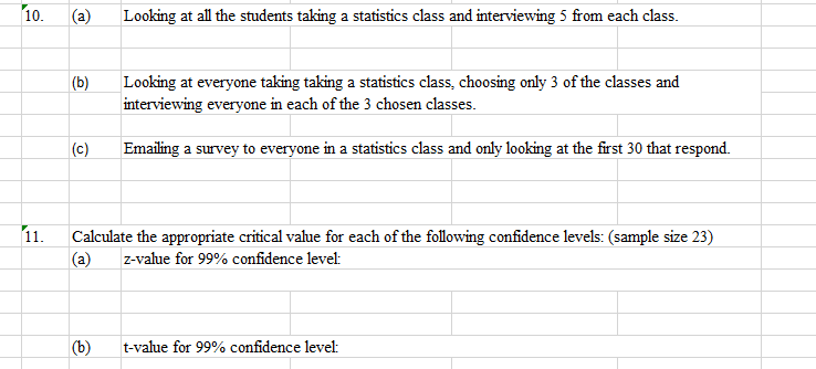Solved 10 Looking at all the students taking a statistics | Chegg.com