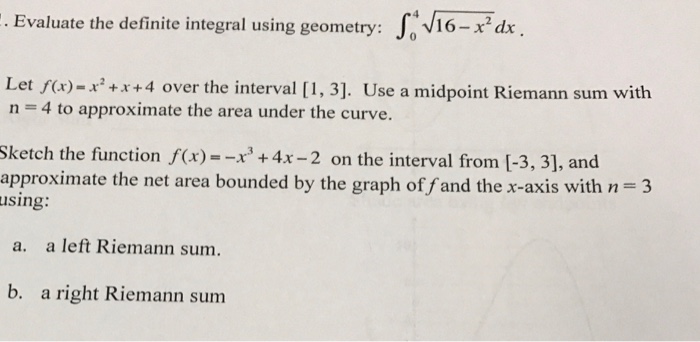 Solved Evaluate the definite integral using geometry: | Chegg.com