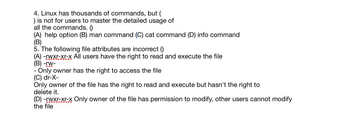 Solved 4. Linux has thousands of commands, but ( ) is not | Chegg.com