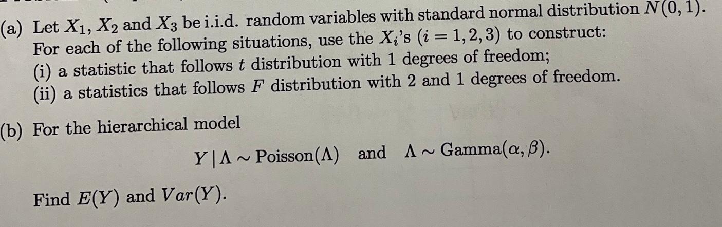 Solved (a) Let X1,X2 And X3 Be I.i.d. Random Variables With | Chegg.com