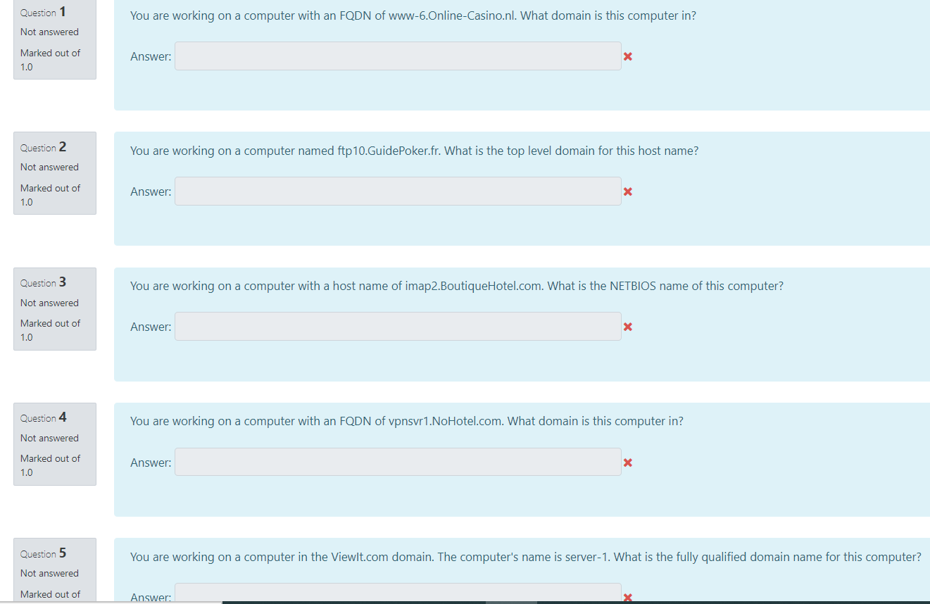 Solved Question 1 You are working on a computer named | Chegg.com