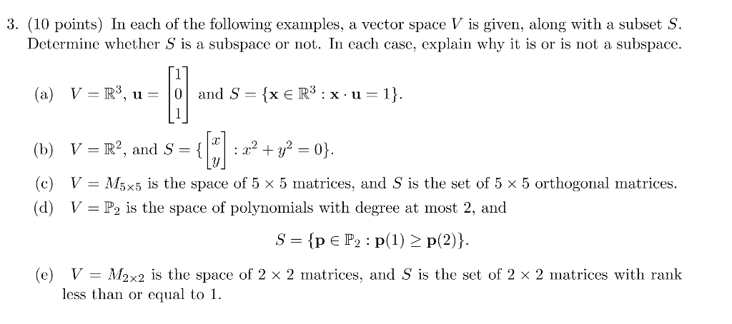 Solved 3 10 Points In Each Of The Following Examples A 5132