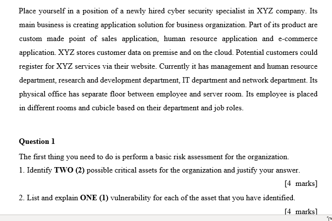 solved-place-yourself-in-a-position-of-a-newly-hired-cyber-chegg