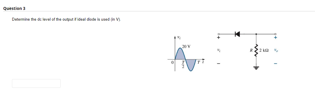 Solved Determine the dc level of the output if ideal diode | Chegg.com