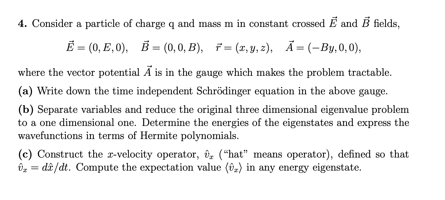 4 Consider A Particle Of Charge Q And Mass M In C Chegg Com