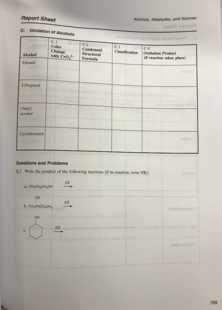 aldehydes and ketones lab report chegg