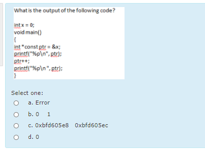 Solved What is the output of the following code? int x = 0; | Chegg.com