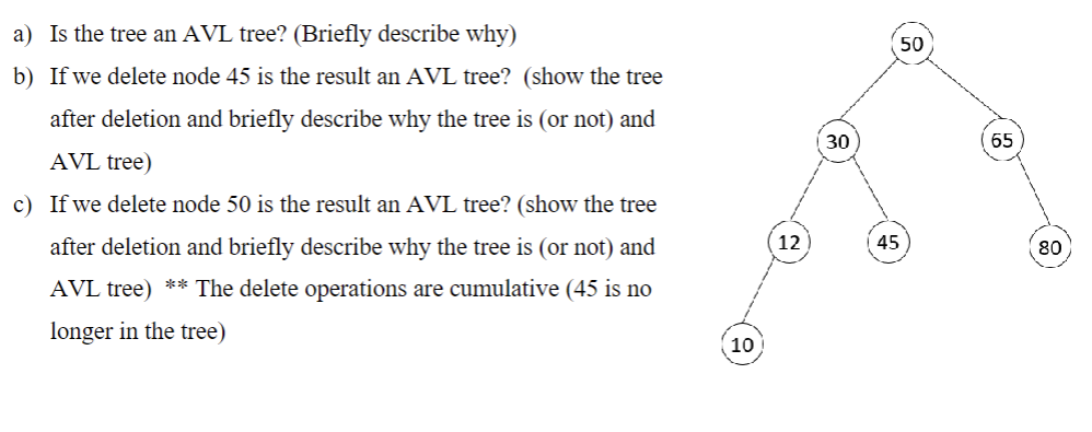 Solved a) Is the tree an AVL tree? (Briefly describe why) b) | Chegg.com
