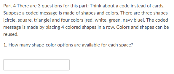 Solved Part 4 There are 3 questions for this part: Think | Chegg.com