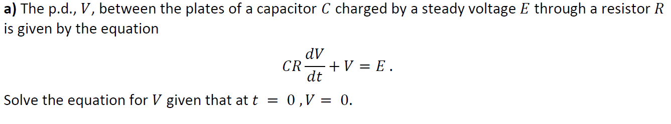 Solved a) The p.d., V, between the plates of a capacitor C | Chegg.com