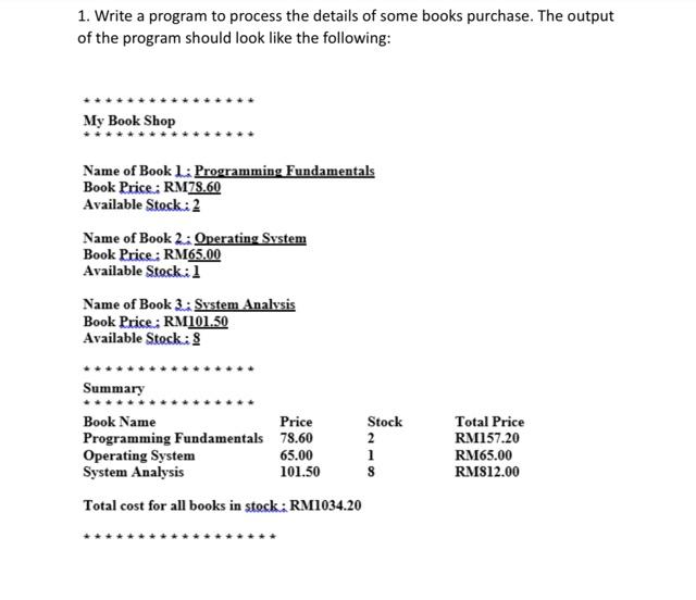 Solved 1. Write a program to process the details of some | Chegg.com