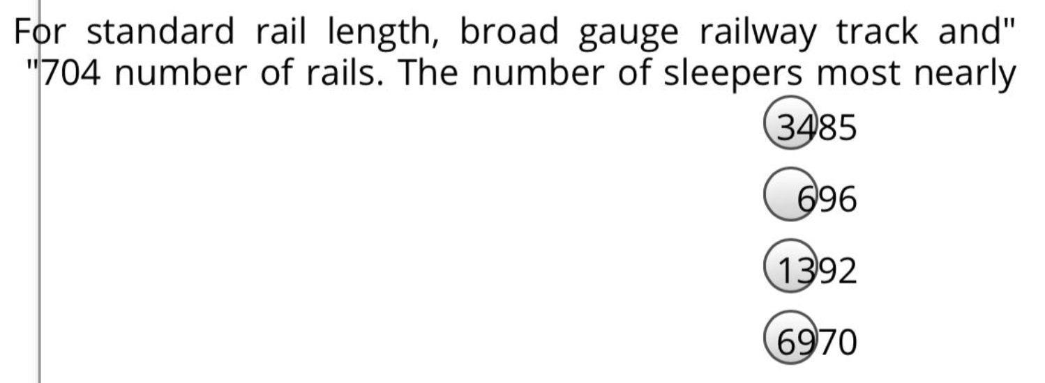 Solved For standard rail length, broad gauge railway track