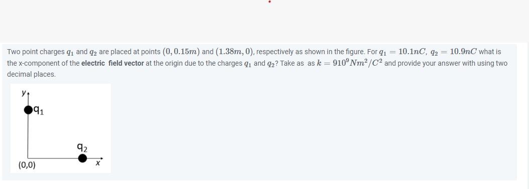 Solved Two point charges q1 and q2 are placed at points | Chegg.com