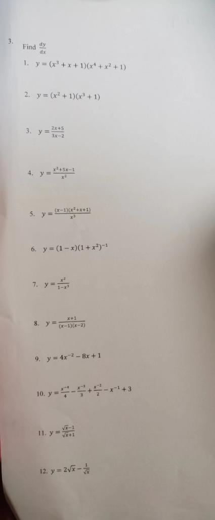 \[ y=\left(x^{3}+x+1\right)\left(x^{4}+x^{2}+1\right) \] \[ y=\left(x^{2}+1\right)\left(x^{3}+1\right) \] \[ y=\frac{2 x+5}{3