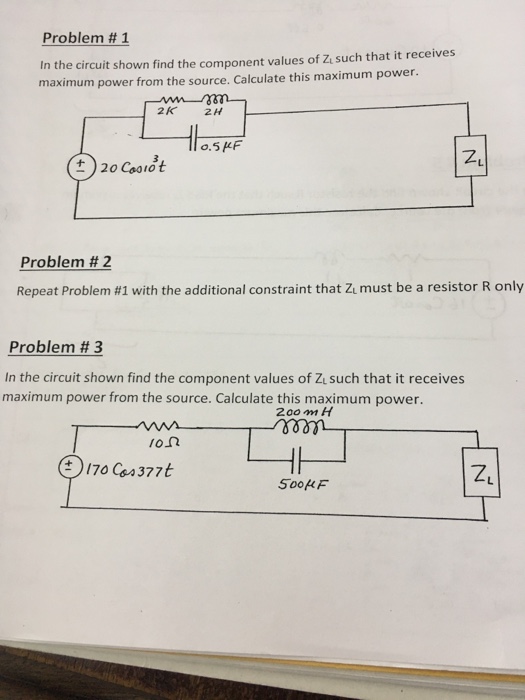 Solved Problem # 1 In the circuit shown find the component | Chegg.com