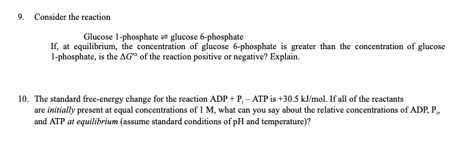 Solved 9 Consider The Reaction Glucose 1 Phosphate