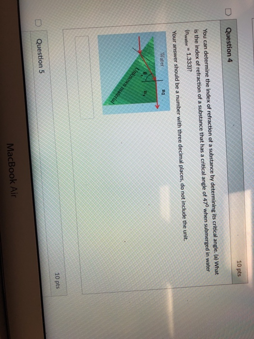 Solved D Question 4 10 pts You can determine the index of | Chegg.com