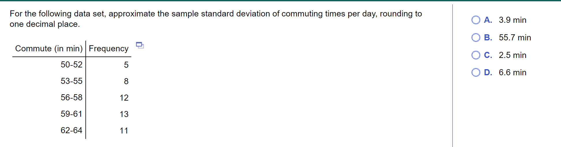 Solved For the following data set, approximate the sample | Chegg.com