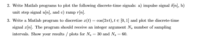 Solved 2. Write Matlab programs to plot the following | Chegg.com