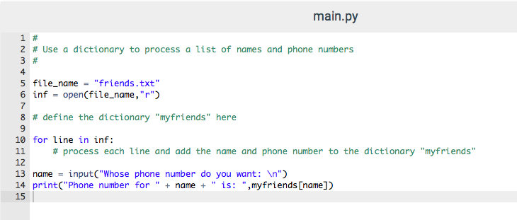 Solved This exercise makes use of dictionaries. You will | Chegg.com